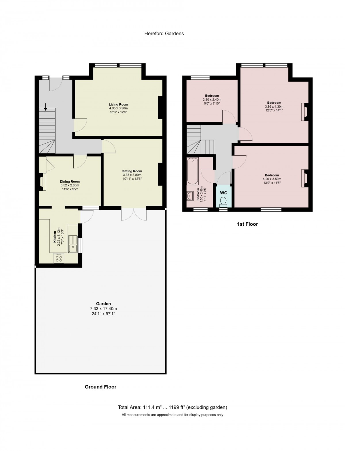 Floorplan for Hereford Gardens, Lewisham, London