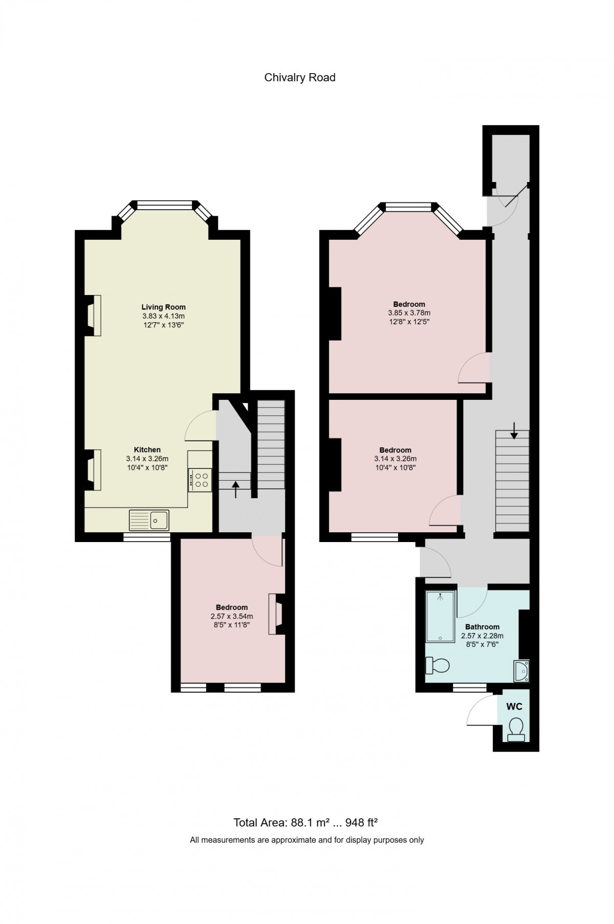 Floorplan for Chivalry Road, Wandsworth, London