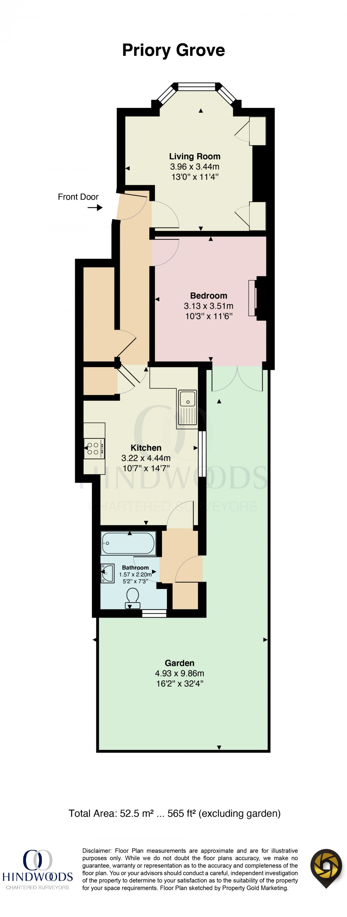 Floorplan for Priory Grove, Lambeth, London