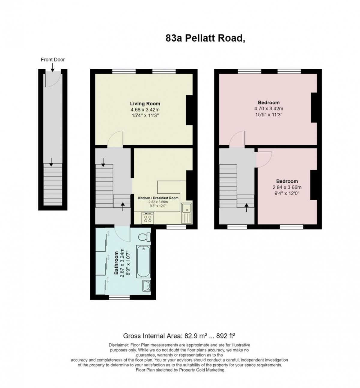 Floorplan for Pellatt Road, London