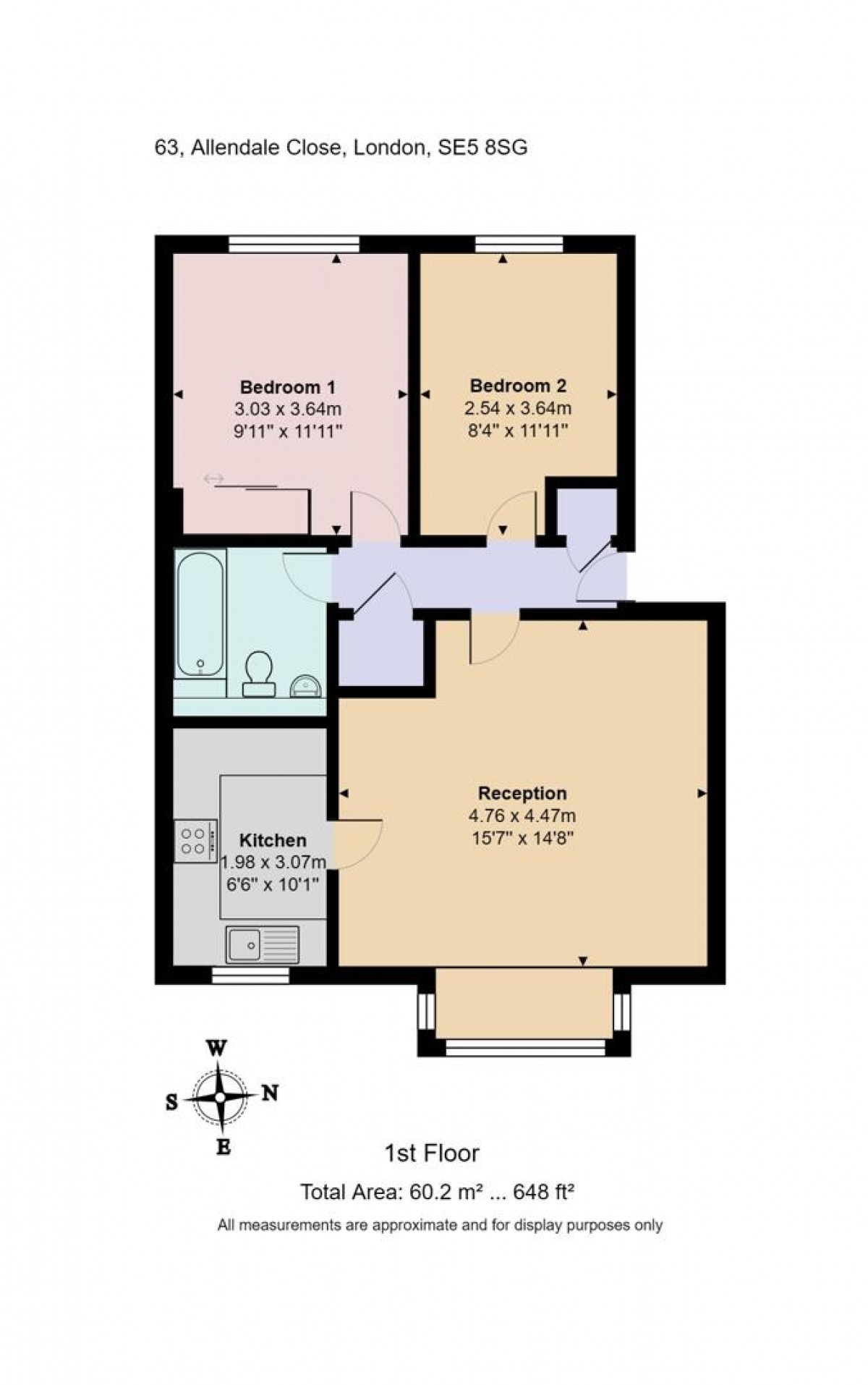 Floorplan for Allendale Close, London
