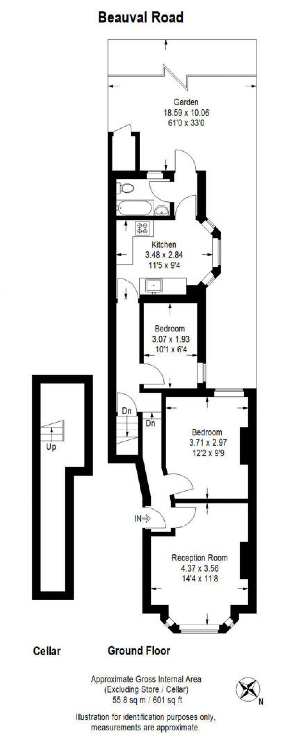 Floorplan for GFF 34 Beauval Road, London